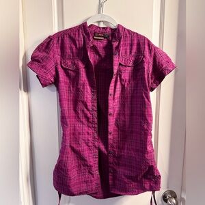 Sherpa Fuchsia Plaid Women's Button-Down Shirt